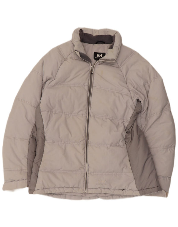 Helly Hansen Damen Wattierte Jacke UK 16 Large Graues Colourblock-Nylon