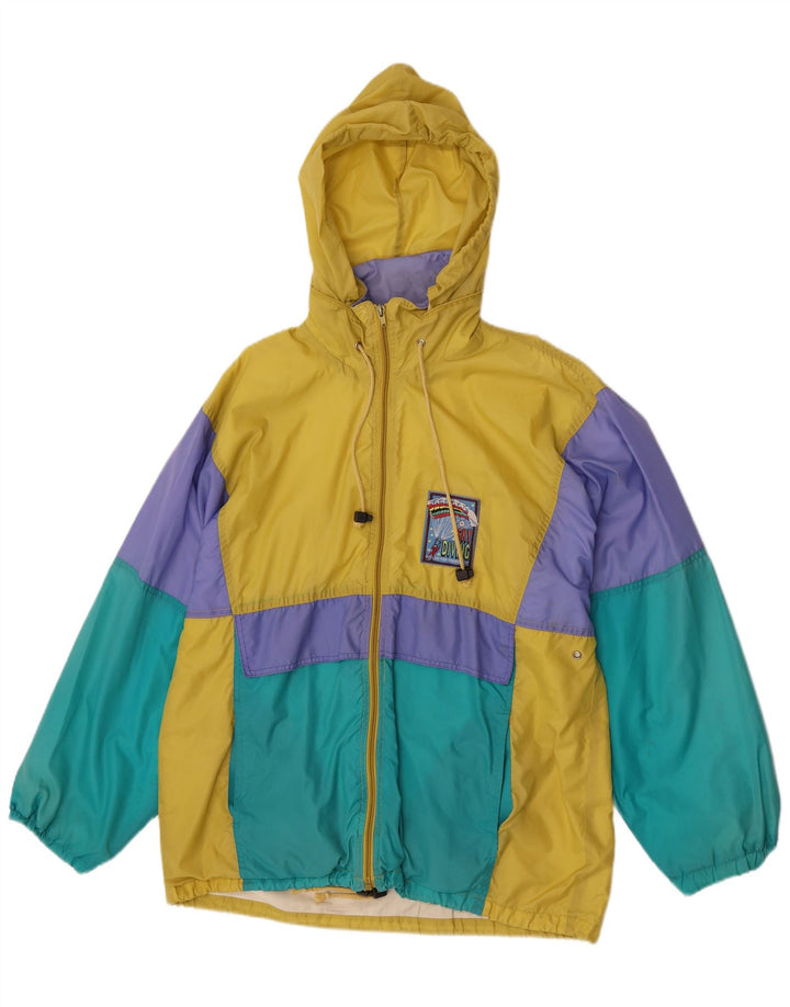 Marcel Clair Herren-Regenjacke mit Kapuze, EU 46, klein, mehrfarbig, Farbblock