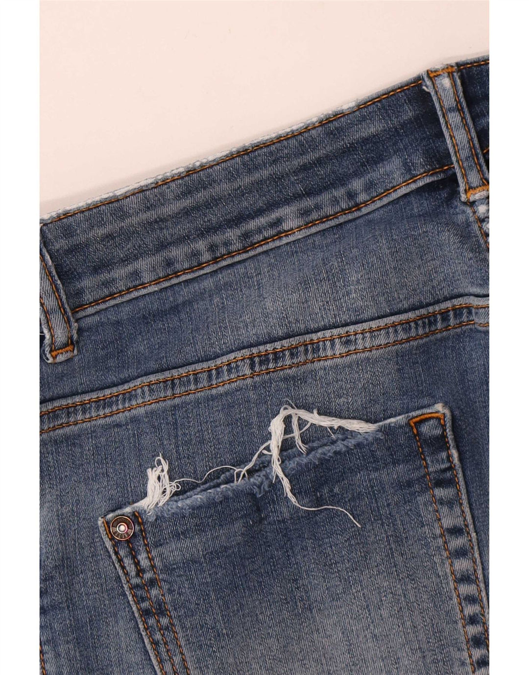 Zara Damen Distressed Skinny Jeans W28 L27 Blau