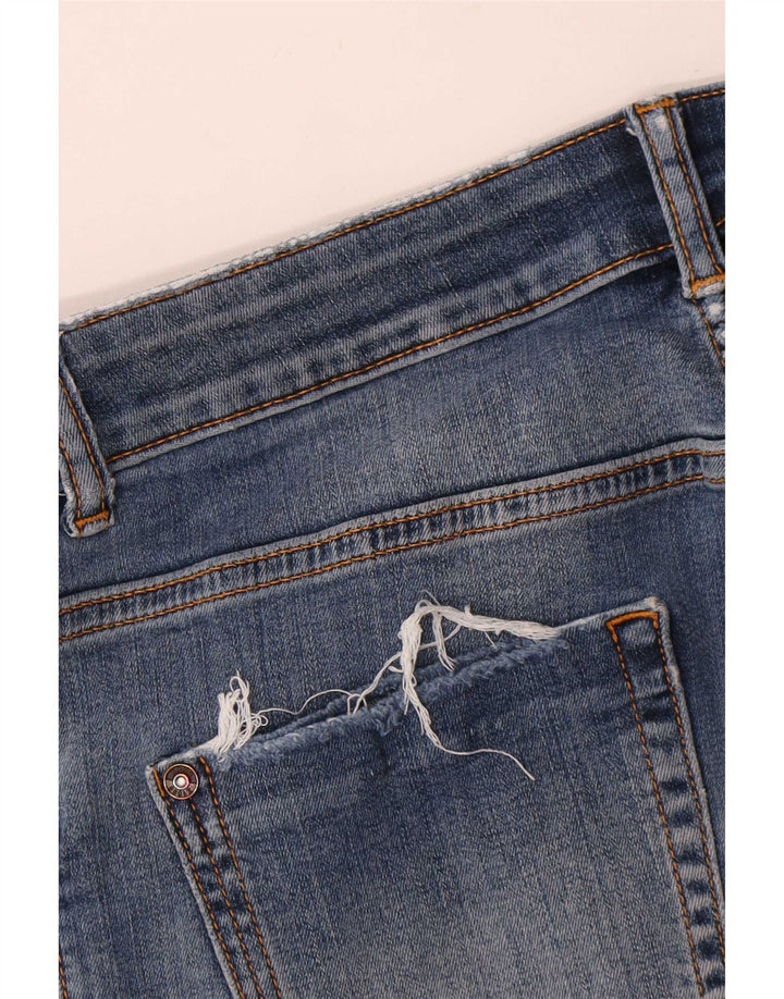 Zara Damen Distressed Skinny Jeans W28 L27 Blau