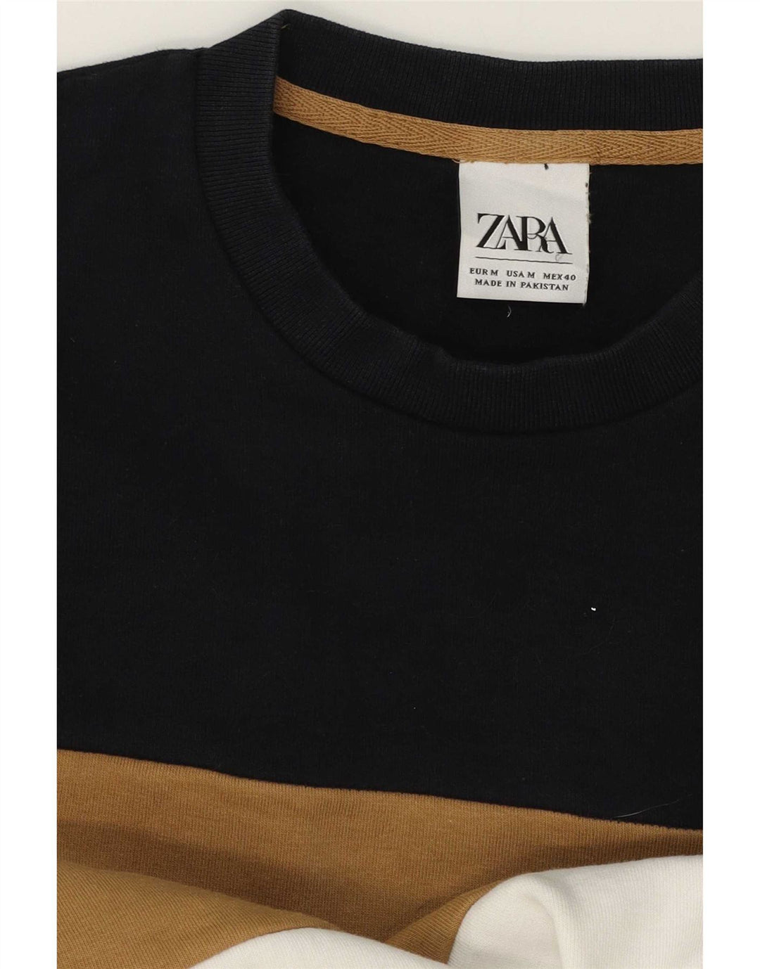 Zara Herren-Sweatshirt-Pullover, mittelgroß, mehrfarbig, Farbblock