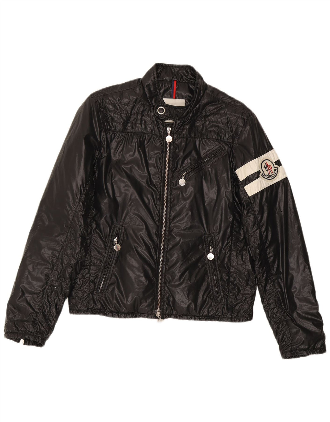 Moncler Damen gepolsterte Jacke Größe 2 Medium Schwarz Polyamid
