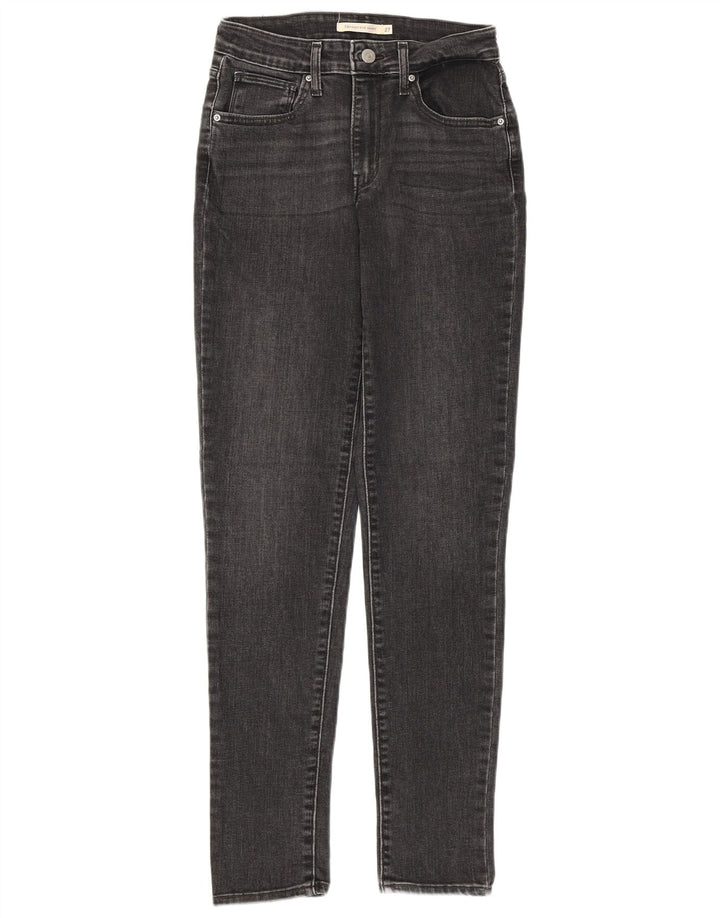 LEVI'S Damen 721 High Rise Skinny Jeans W27 L30 Graue Baumwolle