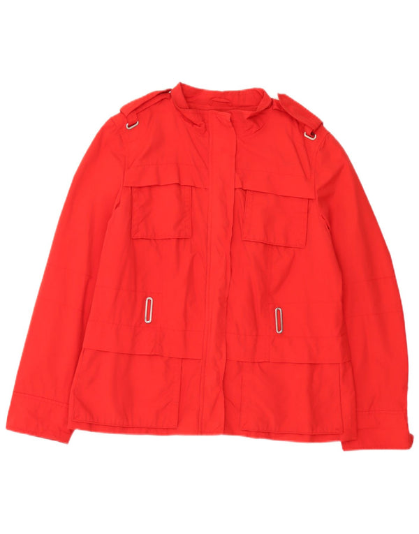 Zara Damen Militärjacke UK 18 XL Rote Baumwolle