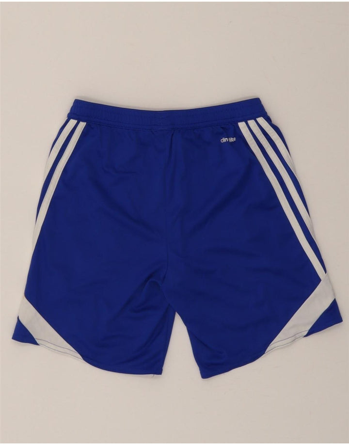 ADIDAS Boys Climalite Sport Shorts 11-12 Years Blue Colourblock Polyester Vintage Adidas and Second-Hand Adidas from Messina Hembry 