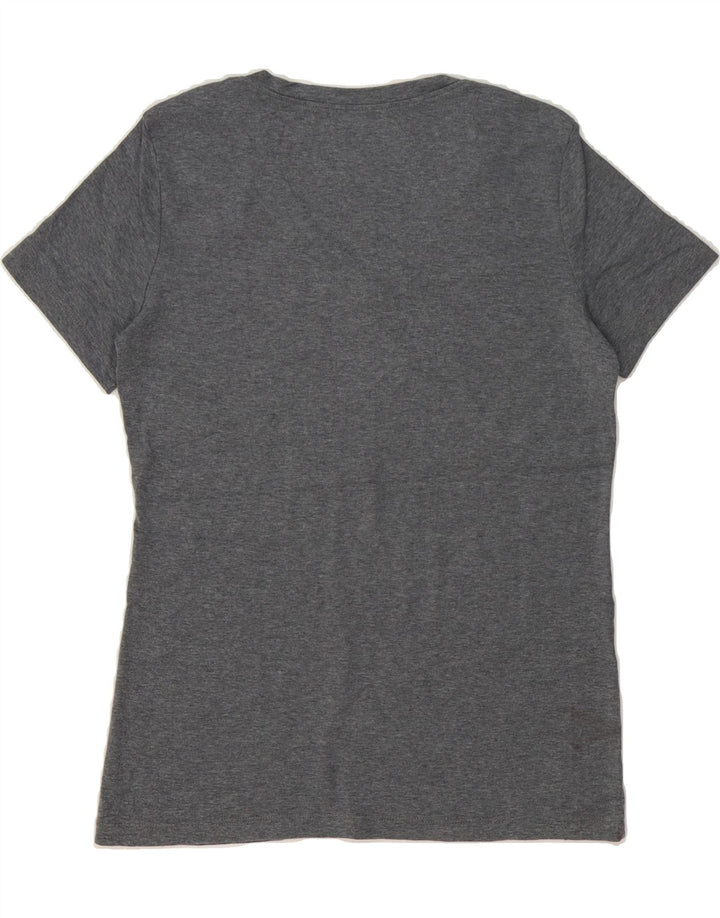 EDDIE BAUER Womens T-Shirt Top UK 14 Large Grey Cotton Vintage Eddie Bauer and Second-Hand Eddie Bauer from Messina Hembry 