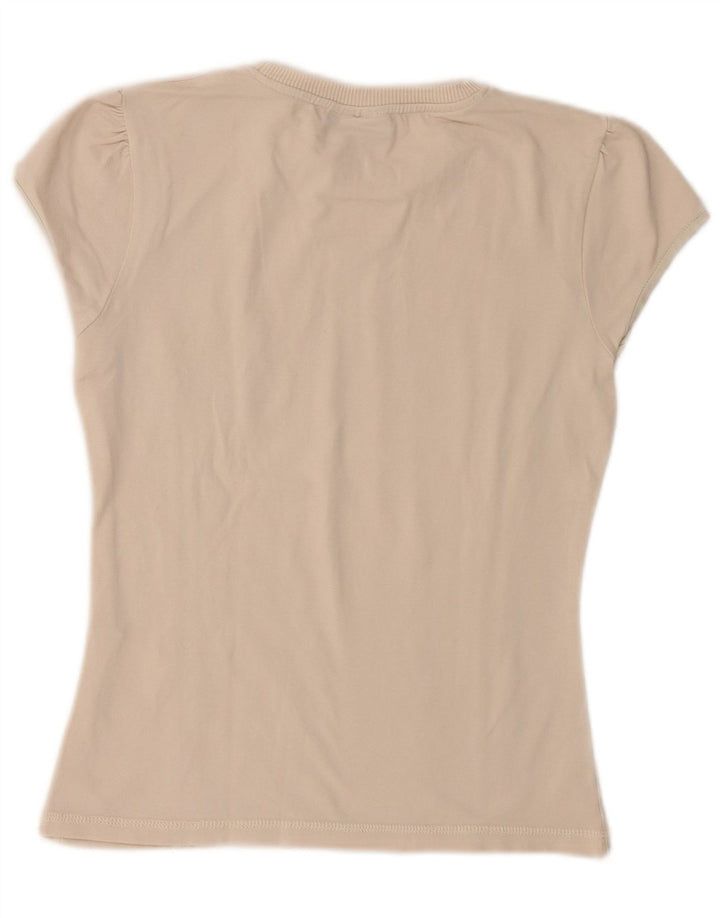 Ellesse Damen T-Shirt Top UK 12 Medium Off White