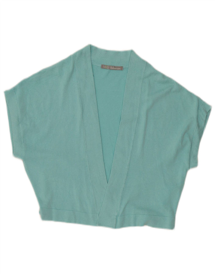 Marks & Spencer Damen Crop Open Cardigan Pullover UK 12 Medium Türkis