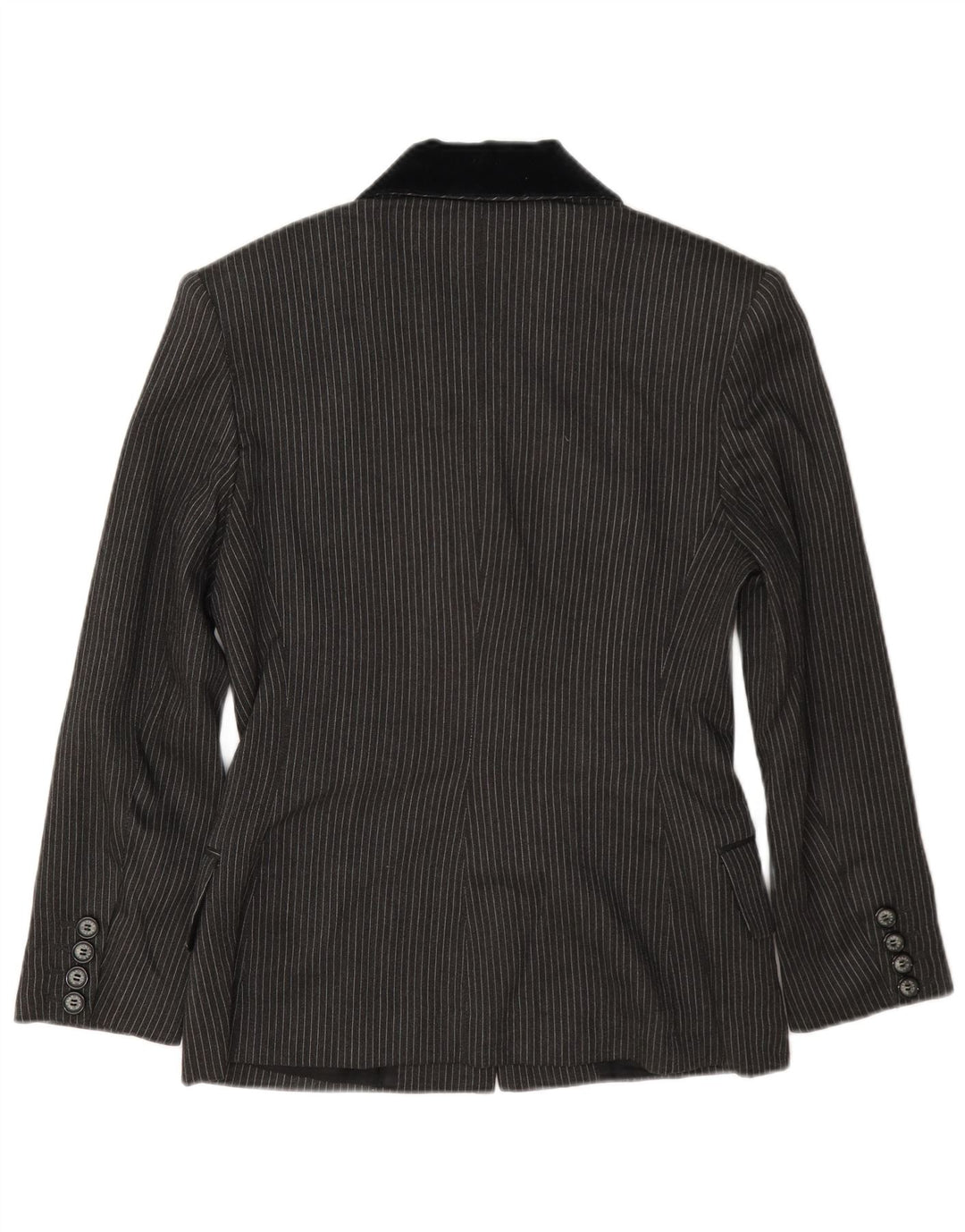 Laura Biagiotti Damen 3-Knopf-Blazerjacke IT 42 Mittelgrauer Nadelstreifen