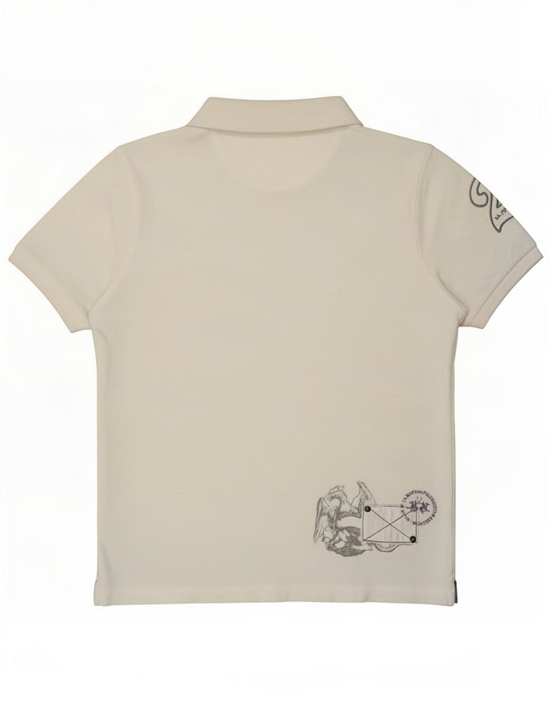 La Martina Herren-Poloshirt mit Grafik, mittelweiße Baumwolle