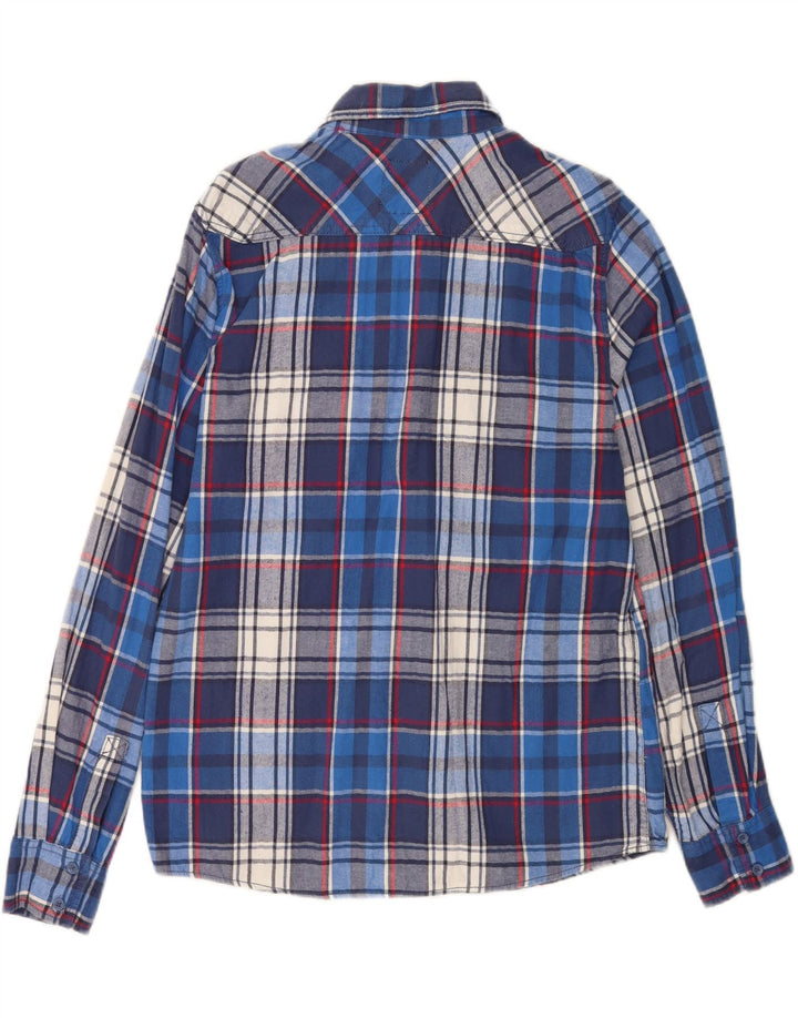 Brandit Herren-Flanellhemd aus mittelblau karierter Baumwolle