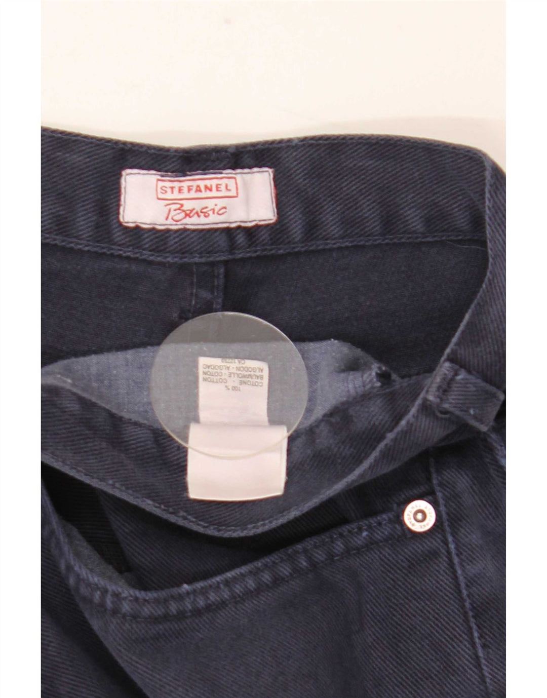 Stefanel Herren Straight Jeans IT 48 Medium W34 L34 Marineblau Baumwolle