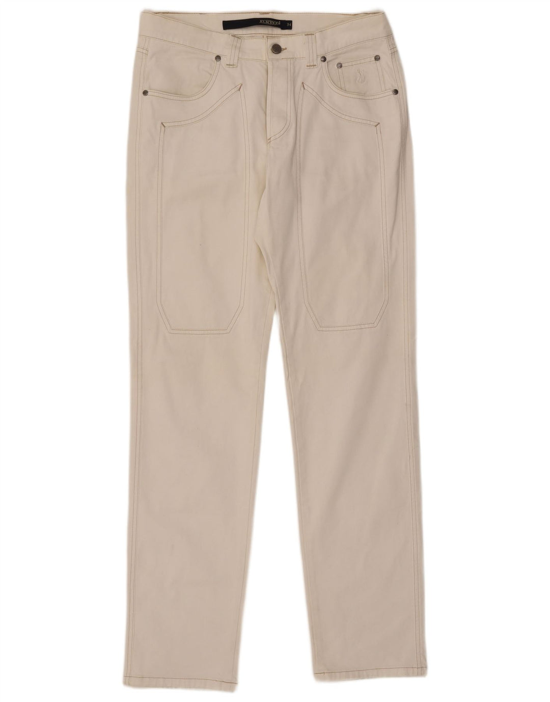 Jeckerson Herren Straight Jeans W34 L34 Weiße Baumwolle