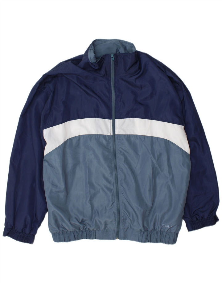 Active Herren-Trainingsanzugoberteil, XL, Marineblau, Colourblock-Polyester