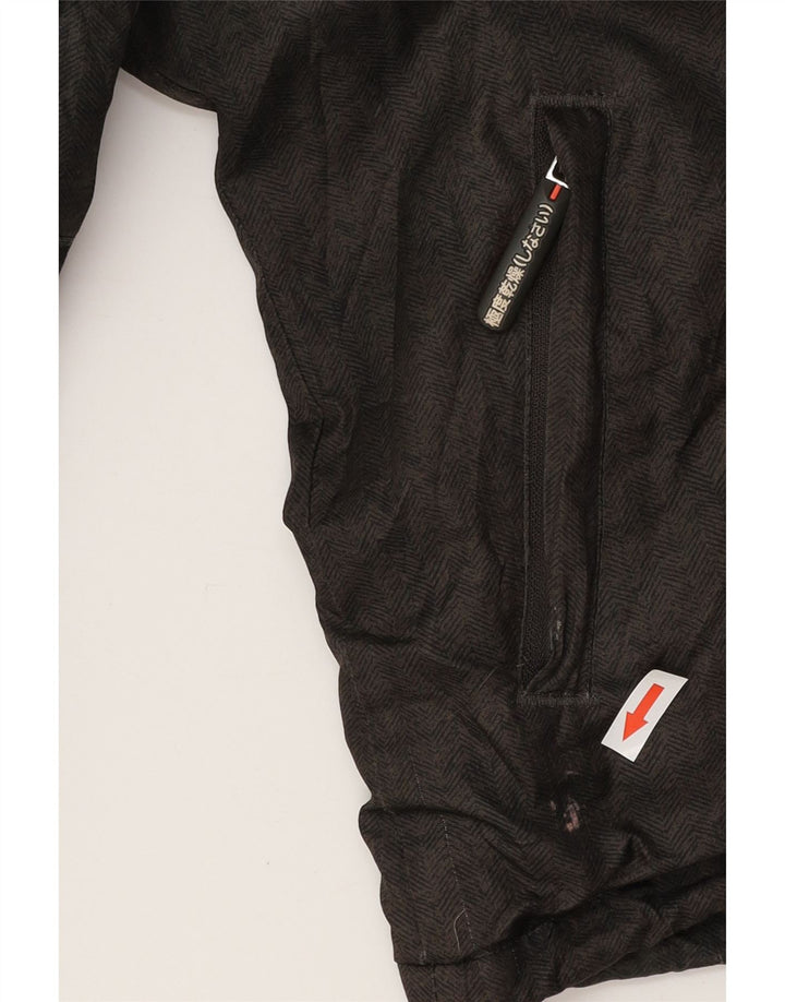 SUPERDRY Herren-Windbreakerjacke mit Kapuze, UK 36, kleines graues Fischgrätenmuster