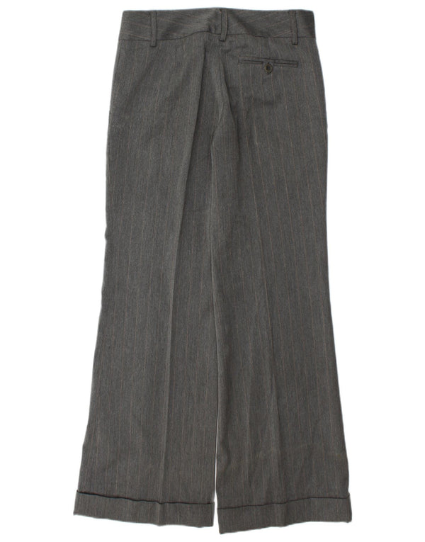Zara Damen-Chinohose mit weitem Bein, EU 38, klein, W28, L30, grau gestreift