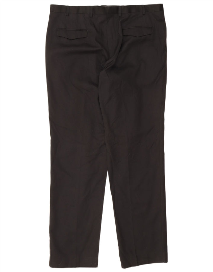 Marks & Spencer Herren-Anzughose mit maßgeschneiderter Passform, gerade, W38, L33, Schwarz