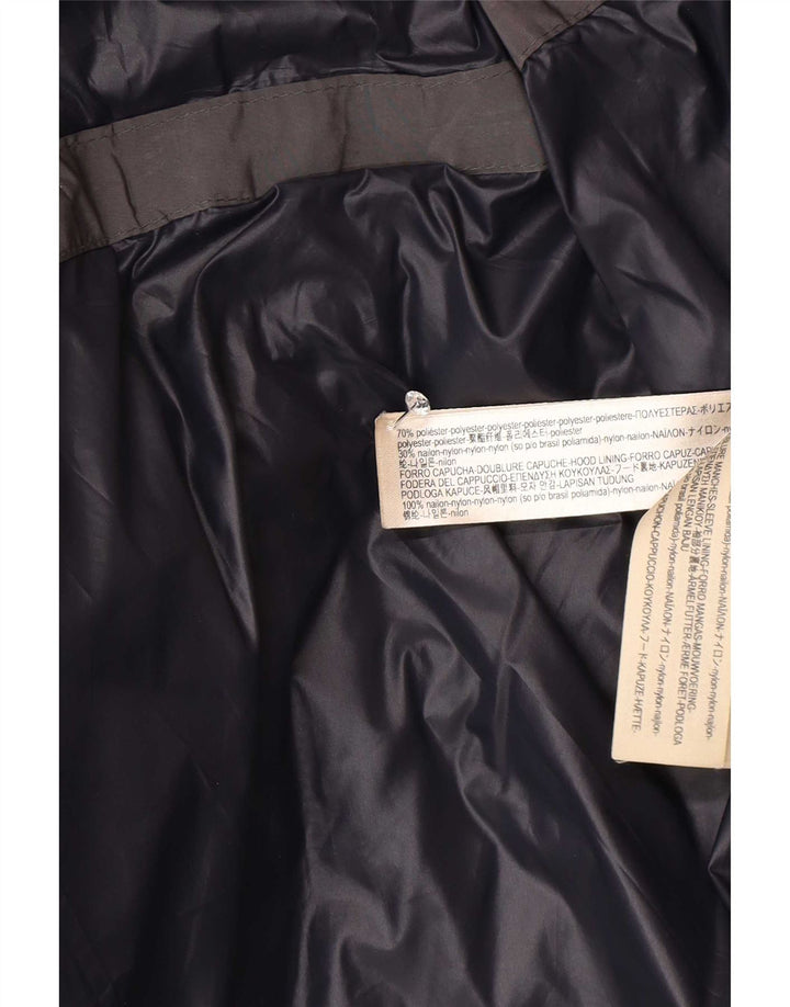 Massimo Dutti Wattierter Damenmantel mit Kapuze, UK 40, Größe L, grau, Polyester