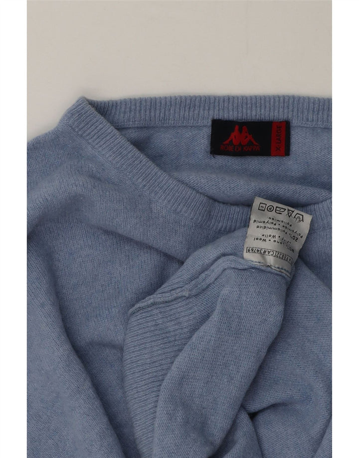 Kappa Herren-Pullover mit Rundhalsausschnitt, XL, blaue Wolle
