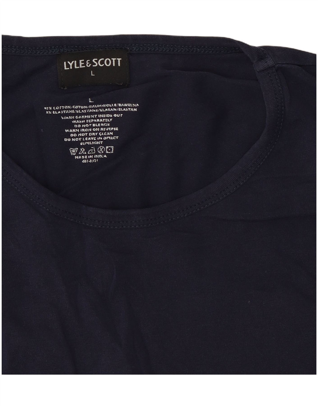 Lyle & Scott Herren T-Shirt Top Large Marineblau Baumwolle