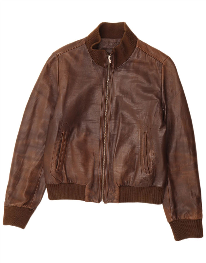 Les Marees Herren Lederjacke IT 48 Mittelbraun