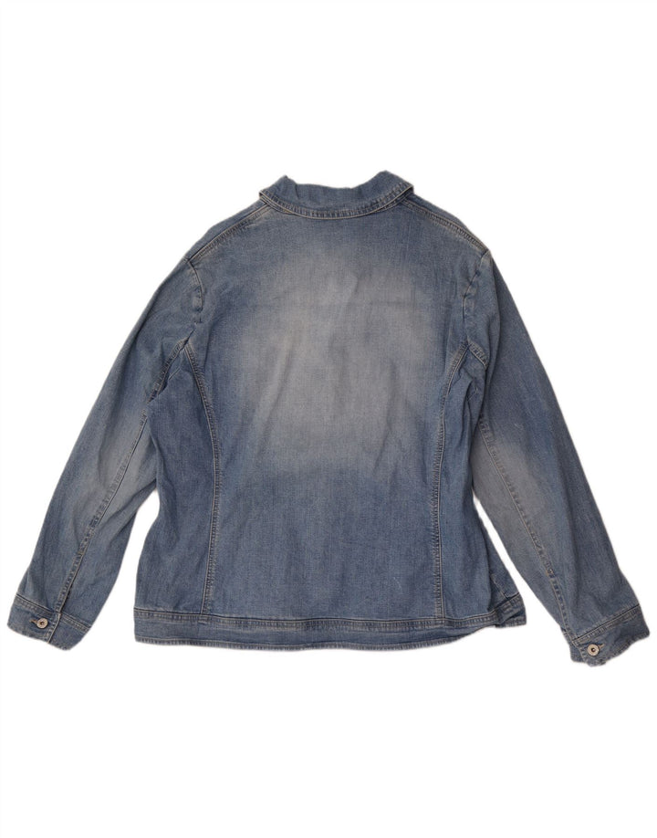 Krizia Damen-Jeansjacke in Übergröße, Größe 25, groß, blaue Baumwolle