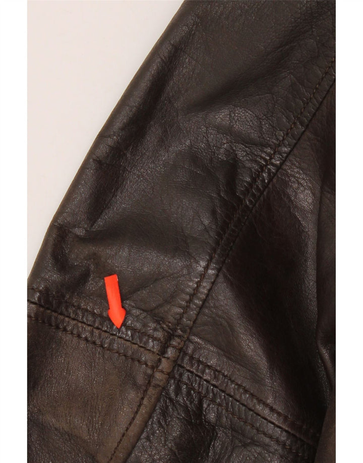 On Spirit Herren Bomber-Lederjacke IT 48 Mittelbraunes Leder