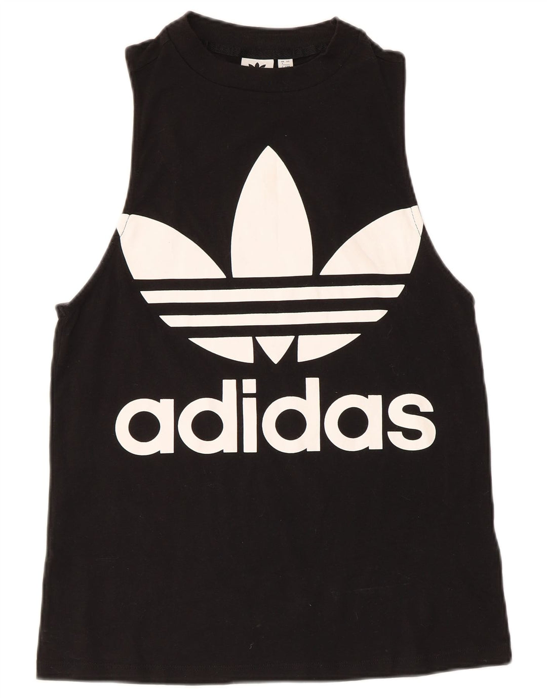 Adidas Damen Graphic Vest Top UK 8 Small Schwarz Baumwolle