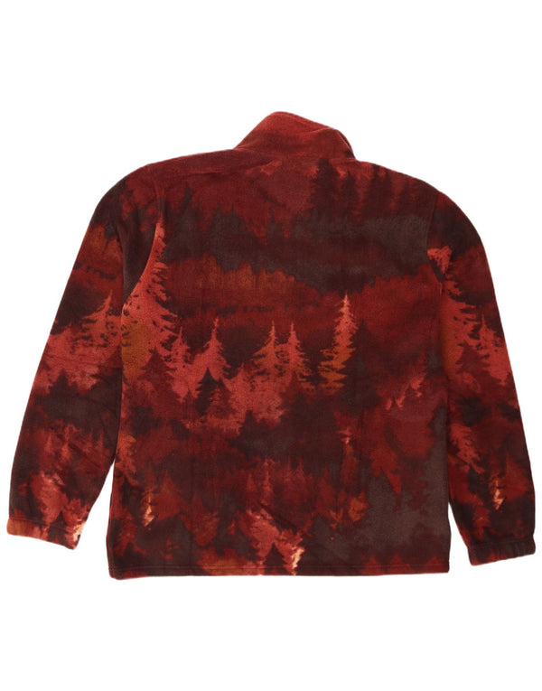 Atlas For Men Herren-Fleecejacke mit Grafik, Größe 40, groß, Burgunderrot, Tiermuster