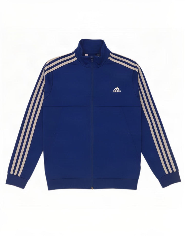 Adidas Jungen Trainingsanzug Top Jacke 11-12 Jahre Blaues Polyester
