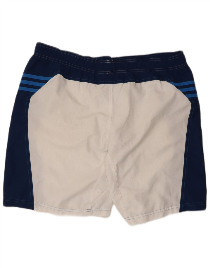 Adidas Herren-Badeshorts mit Grafik, groß, weißes Farbblock-Polyester