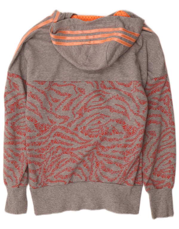 Adidas Jungen Climalite Graphic Zip Hoodie Pullover 14–15 Jahre graue Baumwolle