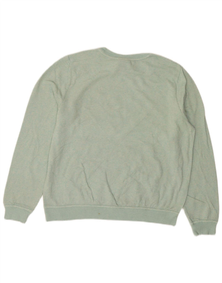 NIKE Damen Sweatshirt Pullover UK 14 Mittelblaue Baumwolle