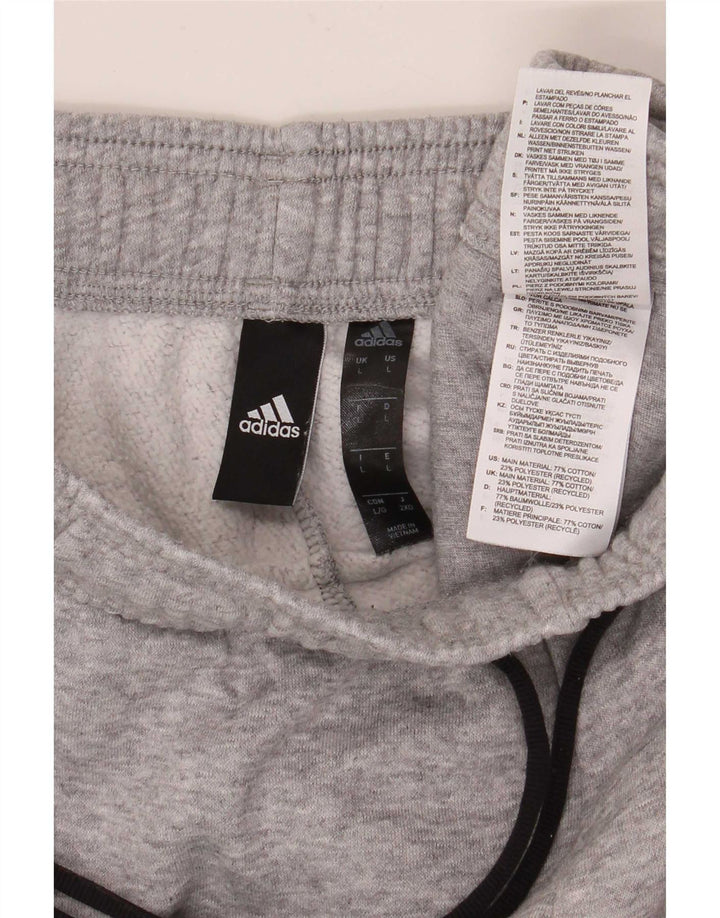 Adidas Herren-Trainingshose mit Grafik, groß, aus grauer Baumwolle