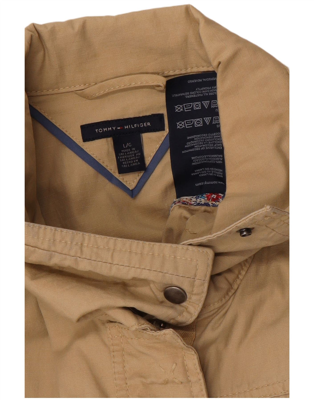 Tommy Hilfiger Damen Utility-Jacke UK 16 Large Beige Baumwolle