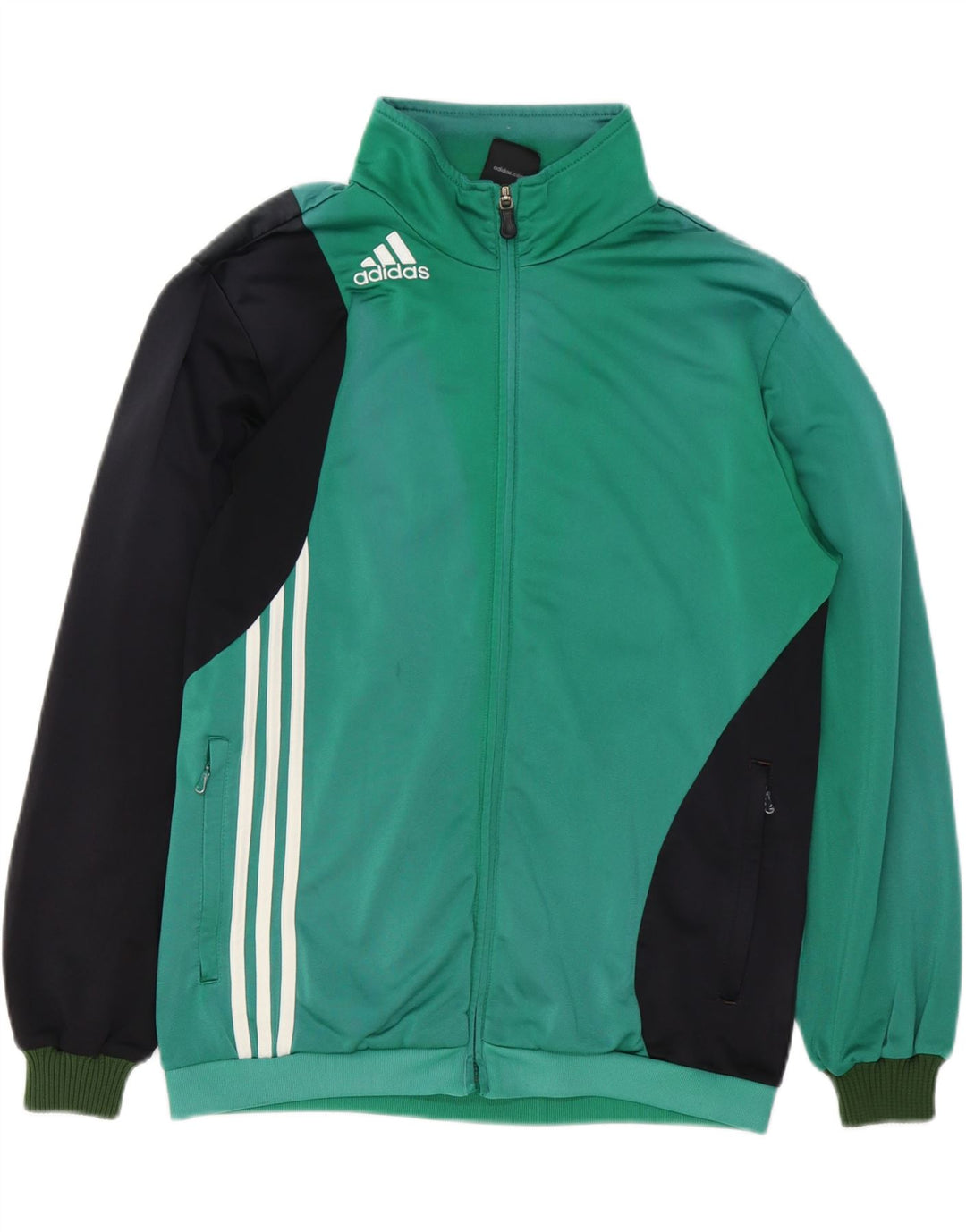 Adidas Herren-Trainingsanzug-Oberteiljacke UK 40/42 Mittelgrüner Farbblock
