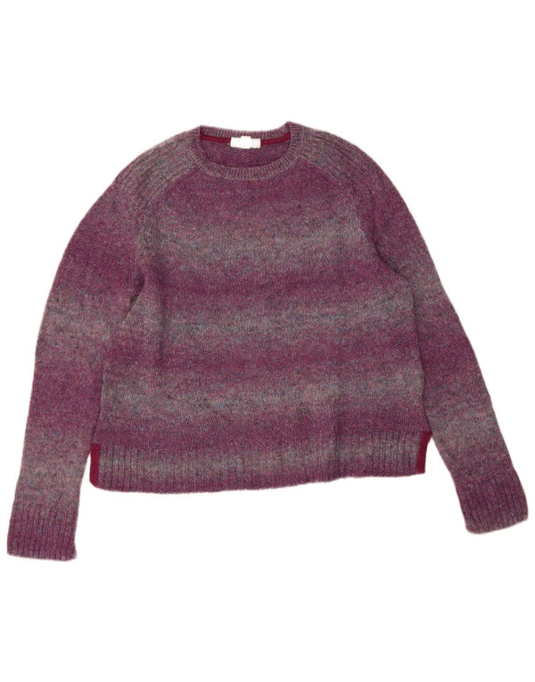 White Stuff Damen-Pullover mit U-Boot-Ausschnitt, UK 14, Größe L, lila, gestreift, Wolle