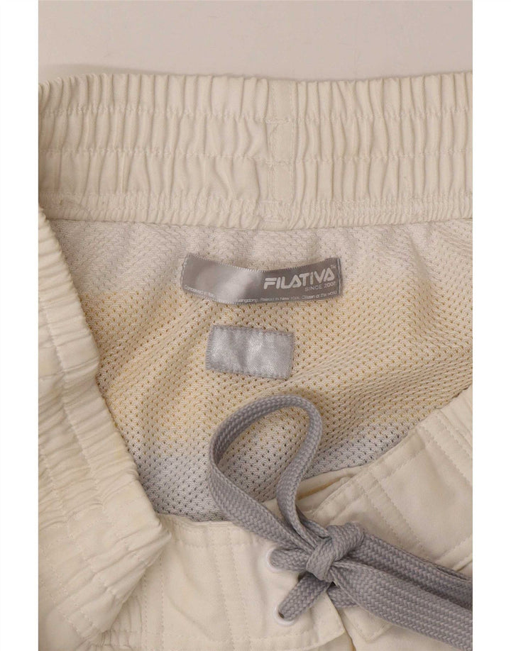 Fila Damen Badeshorts UK 14 Mittelweiß Farbblock