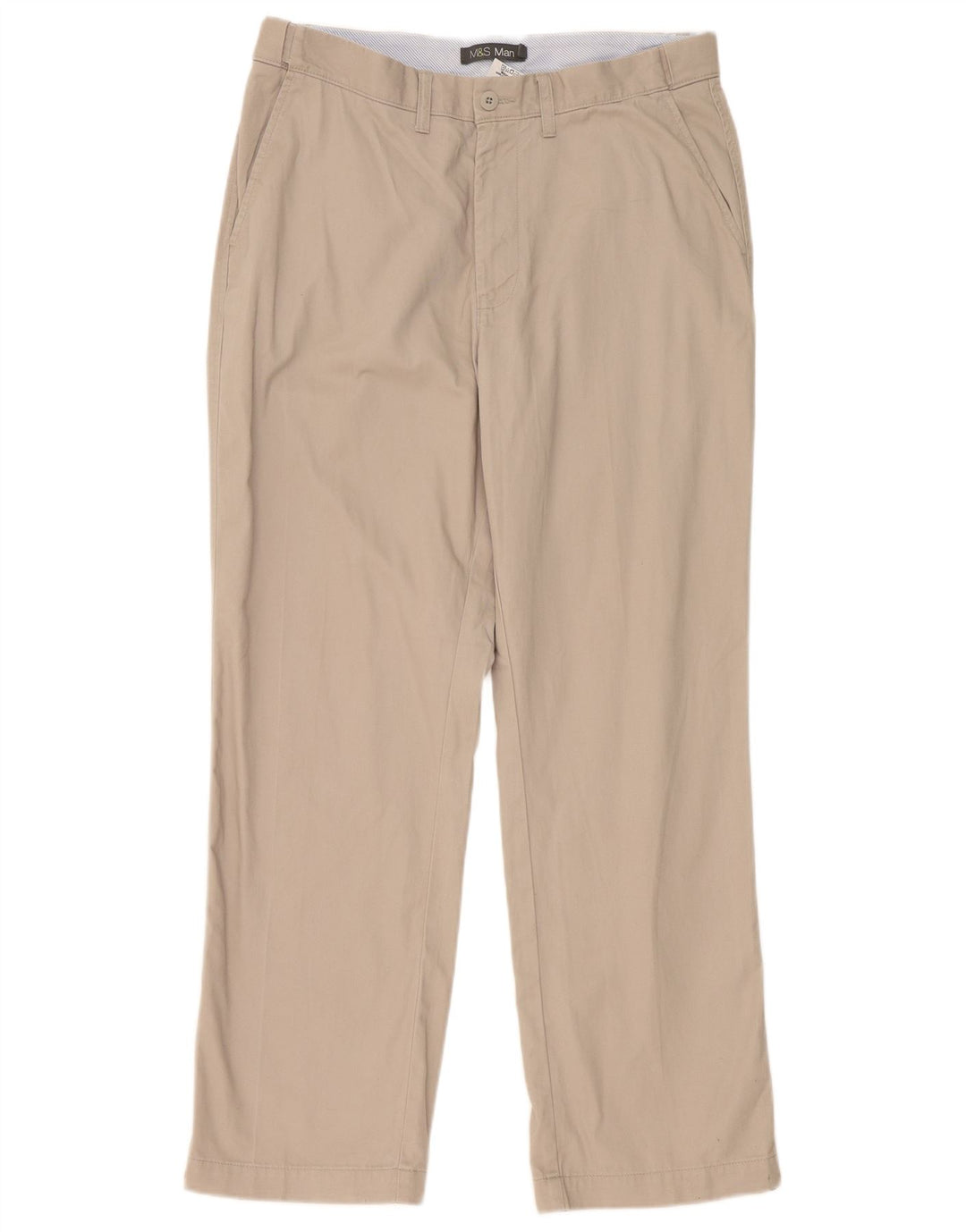 Gerade Herren-Chinohose von Marks & Spencer, W36, L31, grau, Polyester