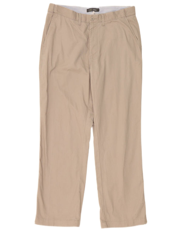 Gerade Herren-Chinohose von Marks & Spencer, W36, L31, grau, Polyester