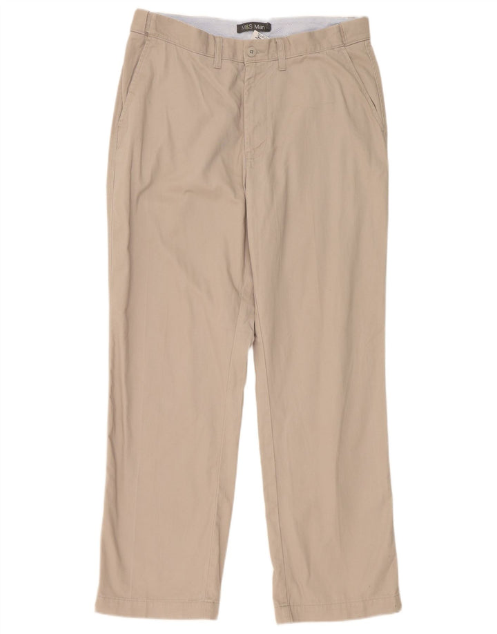 Gerade Herren-Chinohose von Marks & Spencer, W36, L31, grau, Polyester