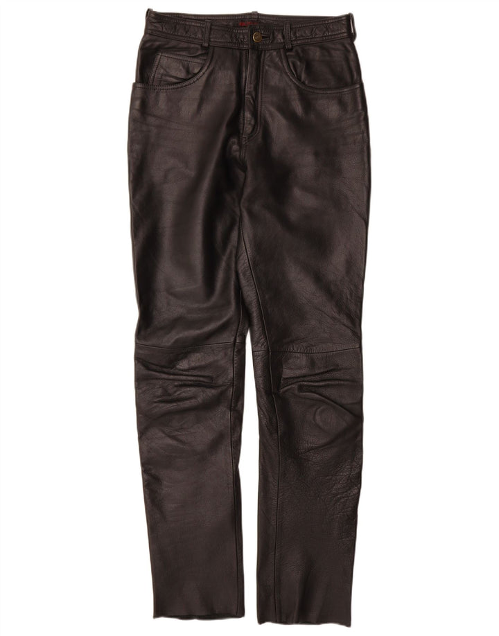 Linus Damen Slim Lederhose W29 L33 Schwarzes Leder