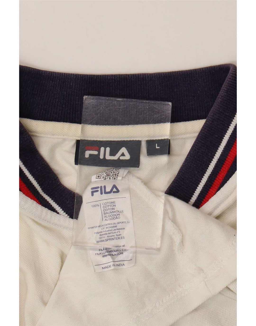 Fila Herren-Poloshirt, groß, weiß gestreift, Baumwolle