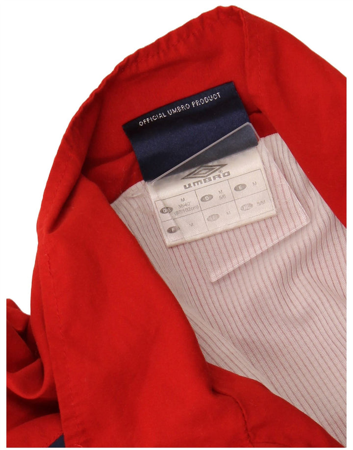 UMBRO Herren-Trainingsanzugoberteil, UK 38/40, mittelrotes Farbblock-Polyester