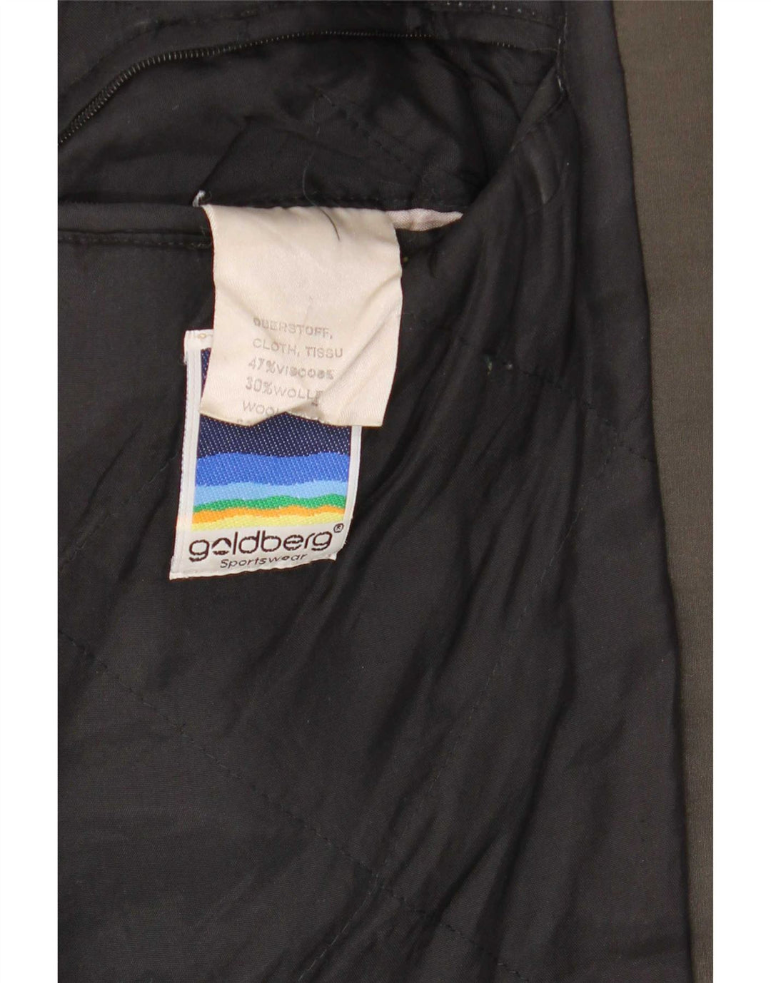 Vintage Herren Bomberjacke mit lockerer Passform IT 48 Mittelgraue Colourblock-Viskose