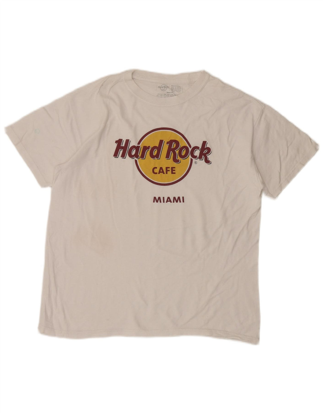 Hard Rock Miami Grafik-T-Shirt für Damen, UK 14, mittelweiße Baumwolle