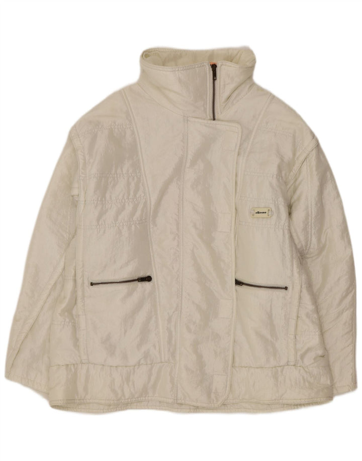 Ellesse Womens Loose Fit Wattierte Jacke IT 48 XL Weiß Nylon Retro