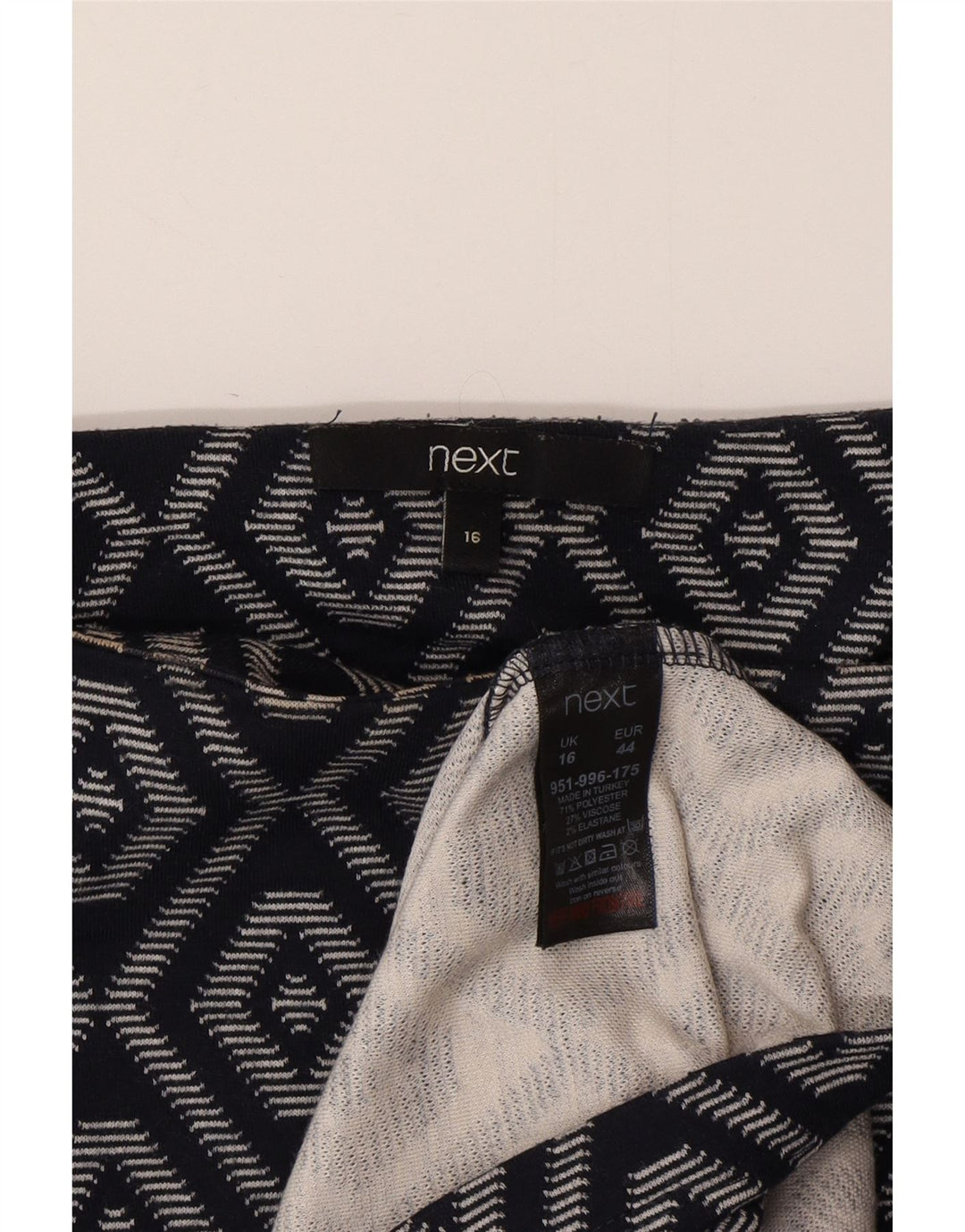 NEXT Womens Sheath Dress UK 16 Large  Navy Blue Geometric Polyester