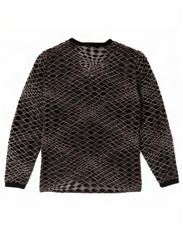Elisa Landri Damen Durchsichtiges Blusenoberteil UK 16 Large Schwarz Geometrisch