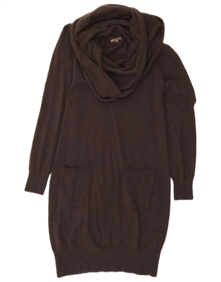Jigsaw Damen Pulloverkleid UK 12 Mittelbraune Wolle